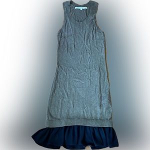 RACHEL Rachel Ray Olive Green Knit Dress with black ruffle hem Size Small